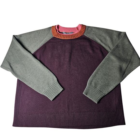 Title Nine, Mendocino, Merino Wool,Crewneck, Color Block, Pullover Sweater XL - Picture 1 of 8